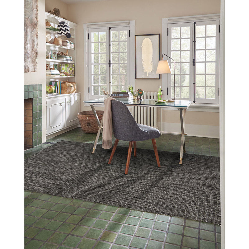 Seagrove Steel Flat Woven Rug Vertical Stripe Rectangle Roomshot image