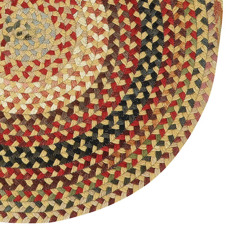 Plymouth Light Gold Braided Rug Round Corner image