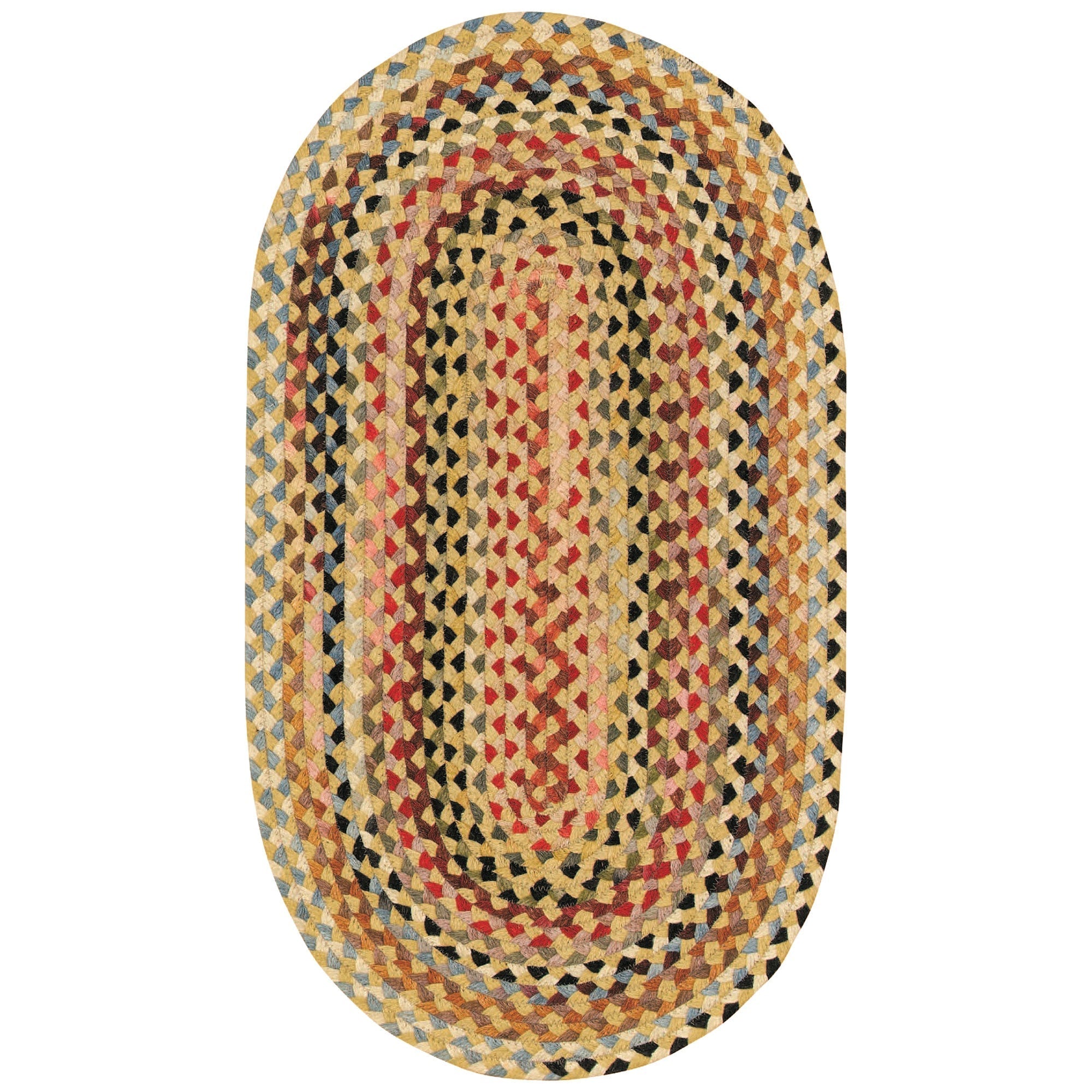 Plymouth Light Gold Braided Rug Oval image