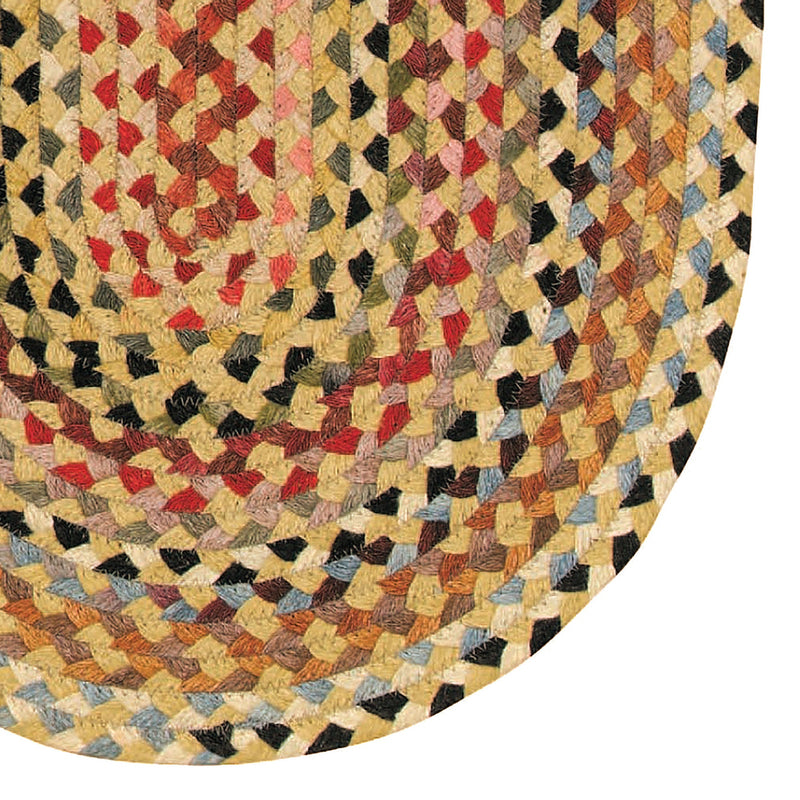 Plymouth Light Gold Braided Rug Oval Corner image