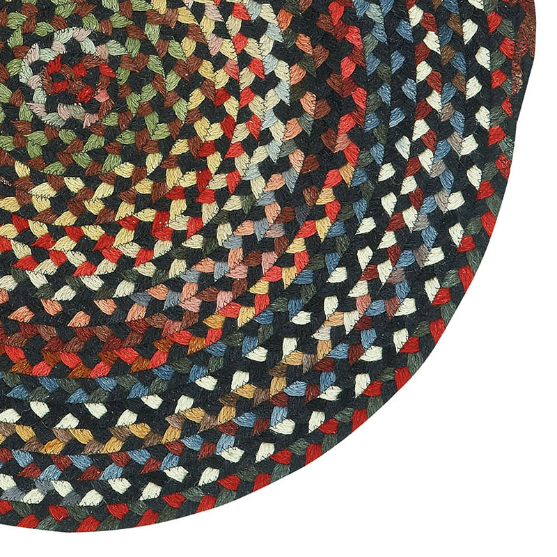 Plymouth Black Braided Rug Round Corner image