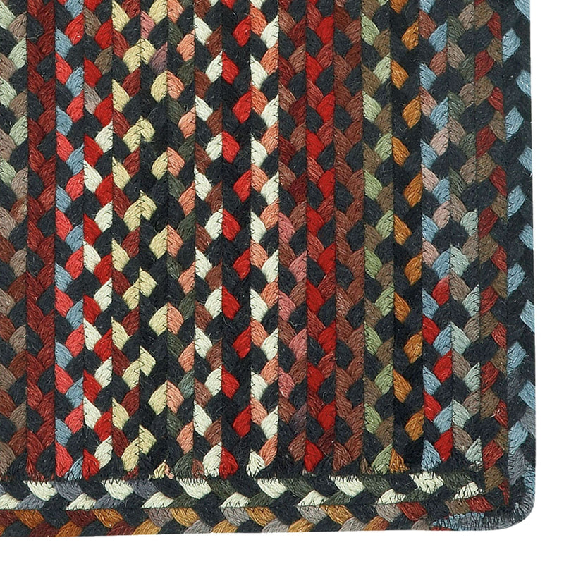 Plymouth Black Braided Rug Rectangle Corner image