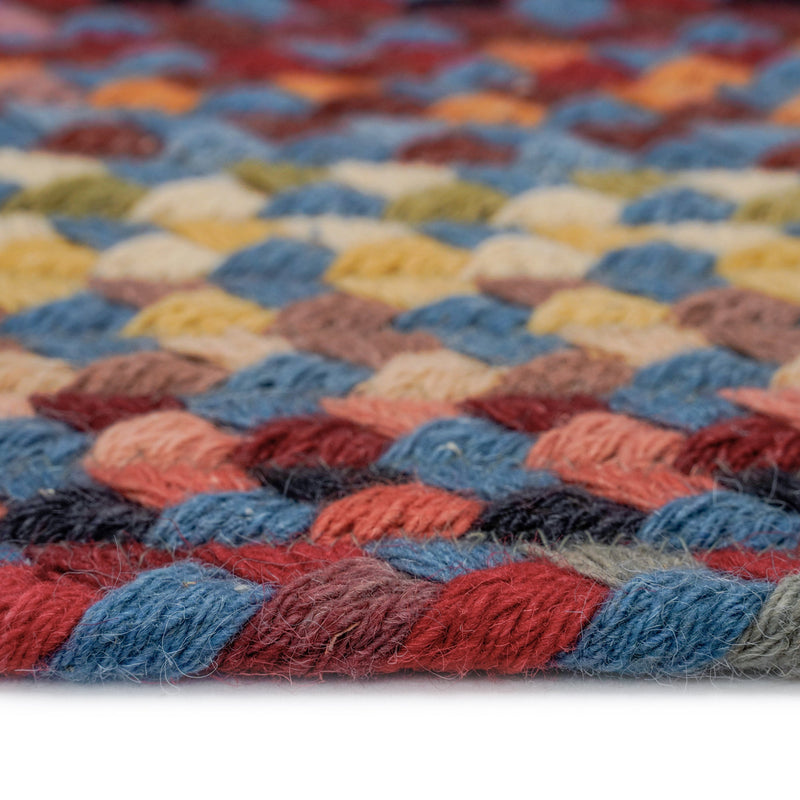 Plymouth Colony Blue Braided Rug Rectangle Cross Section image