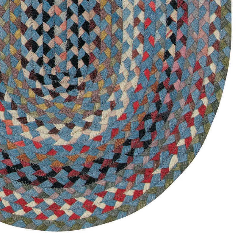 Plymouth Colony Blue Braided Rug Oval Corner image