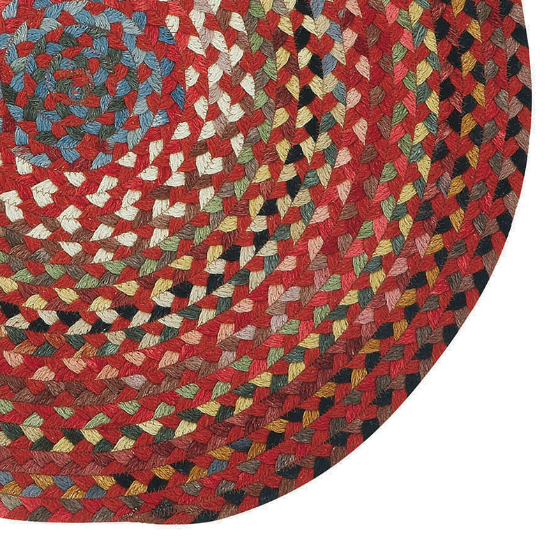 Plymouth Country Red Braided Rug Round Corner image