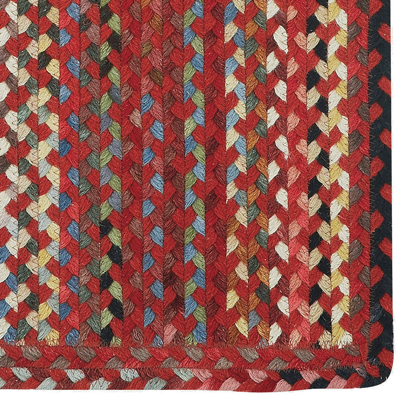 Plymouth Country Red Braided Rug Rectangle Corner image