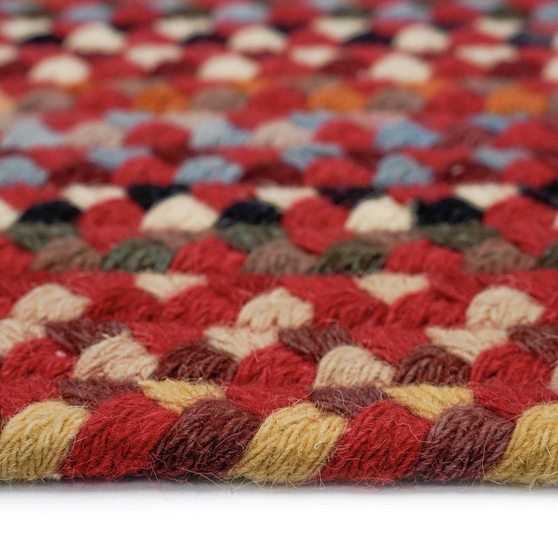 Plymouth Country Red Braided Rug Rectangle Cross Section image