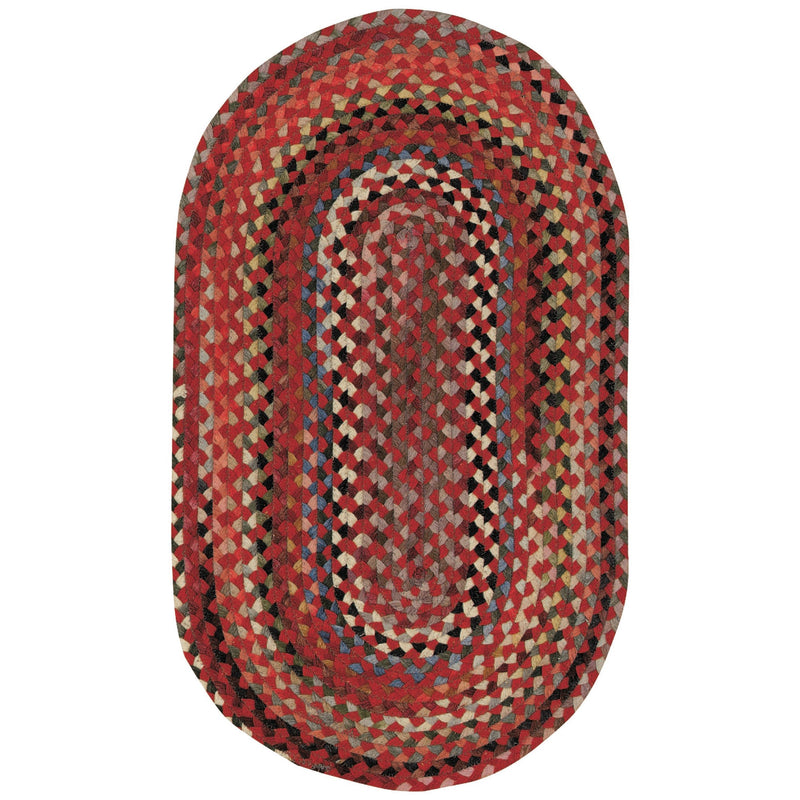 Plymouth Country Red Braided Rug Oval SiloV image