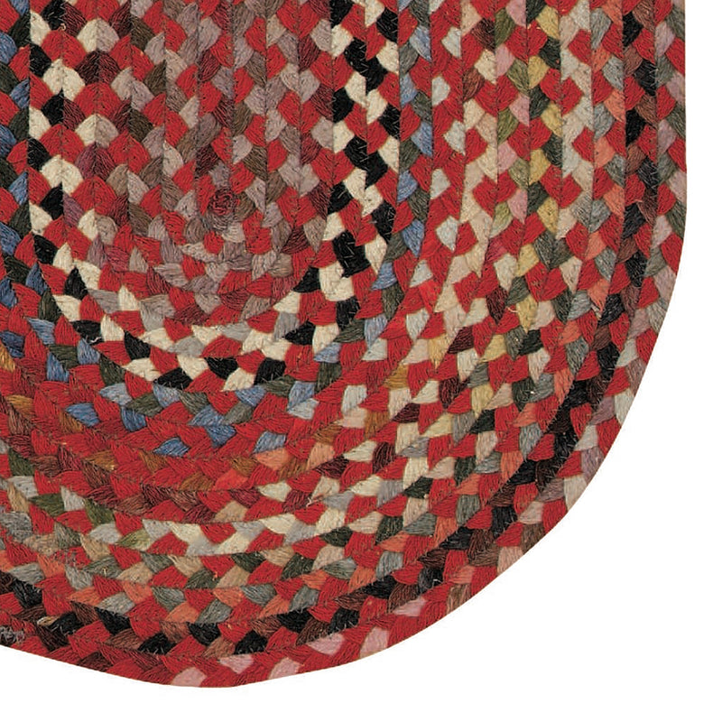 Plymouth Country Red Braided Rug Oval Corner image