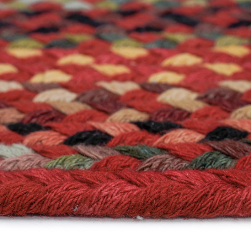 Plymouth Country Red Braided Rug Oval Cross Section image