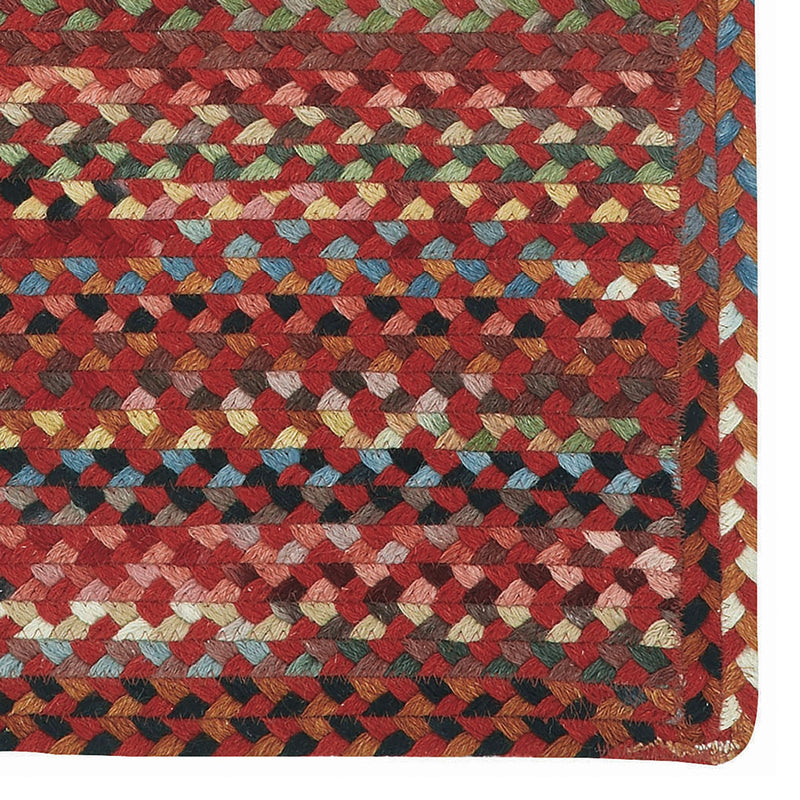 Plymouth Country Red Braided Rug Cross-Sewn Corner image