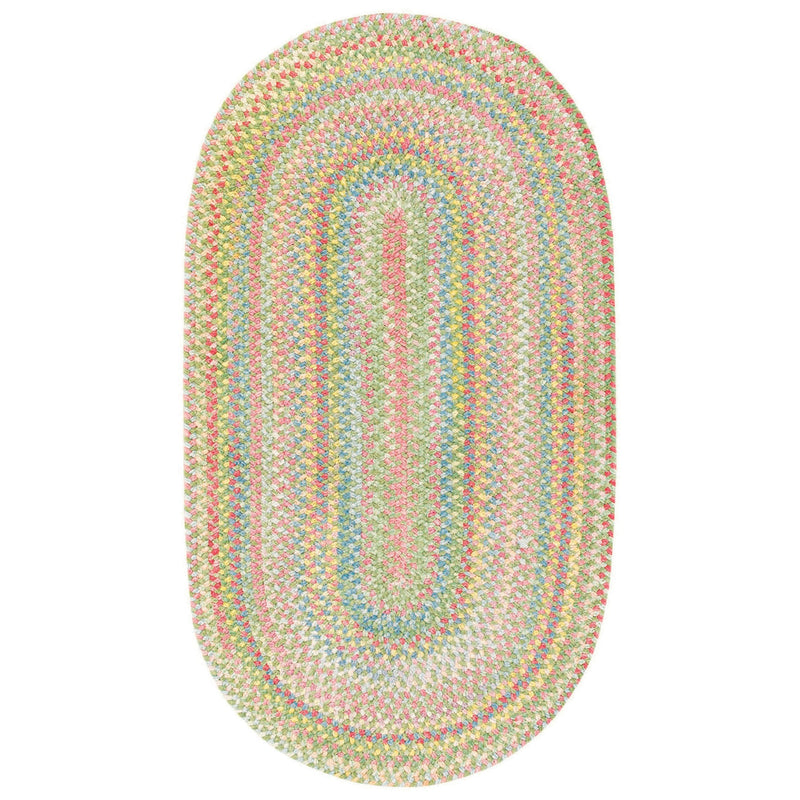 Cutting Garden Grass Braided Rug Oval SiloV image