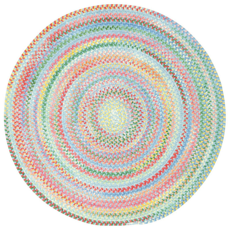 Cutting Garden Blue Bell Braided Rug Round SiloC image