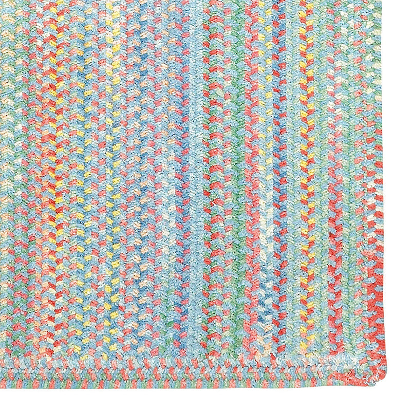 Cutting Garden Blue Bell Braided Rug Rectangle Corner image