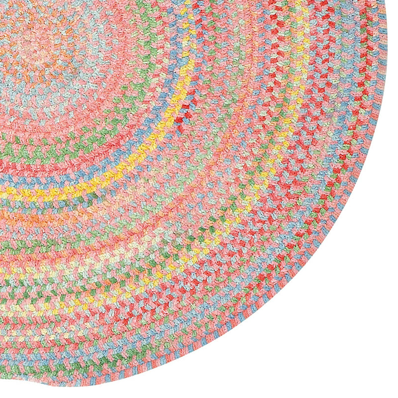 Cutting Garden Tea Rose Braided Rug Round Corner image