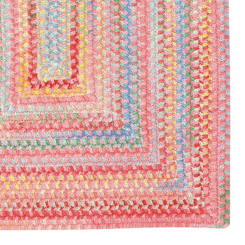 Cutting Garden Tea Rose Braided Rug Concentric Corner image