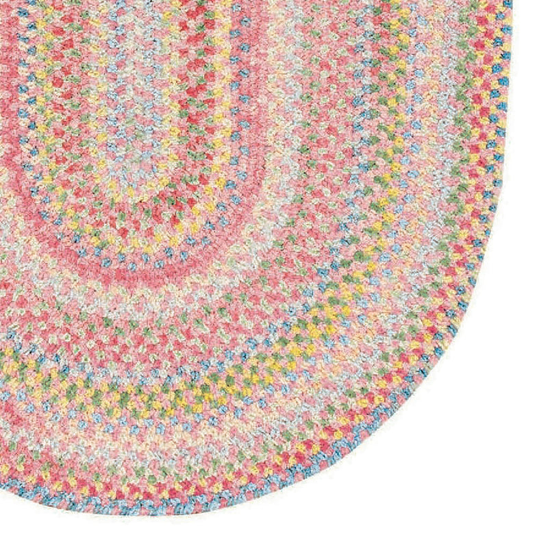 Cutting Garden Tea Rose Braided Rug Oval Corner image