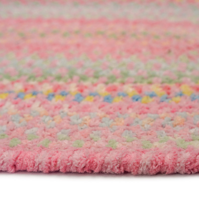 Cutting Garden Tea Rose Braided Rug Oval Cross Section image