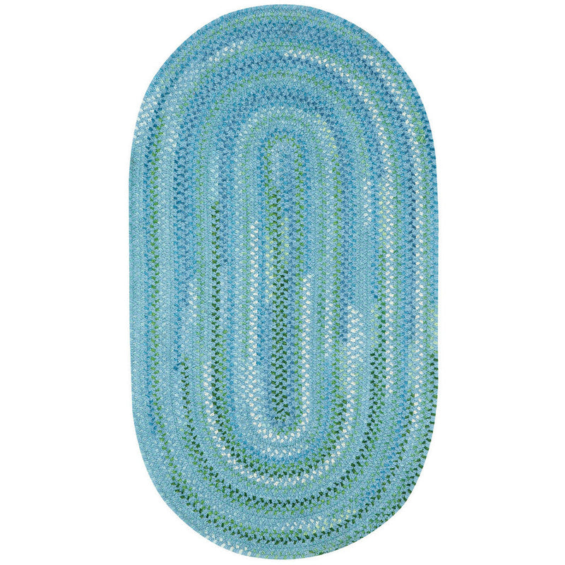 Sailor Boy Deep Blue Sea Braided Rug Oval SiloV image