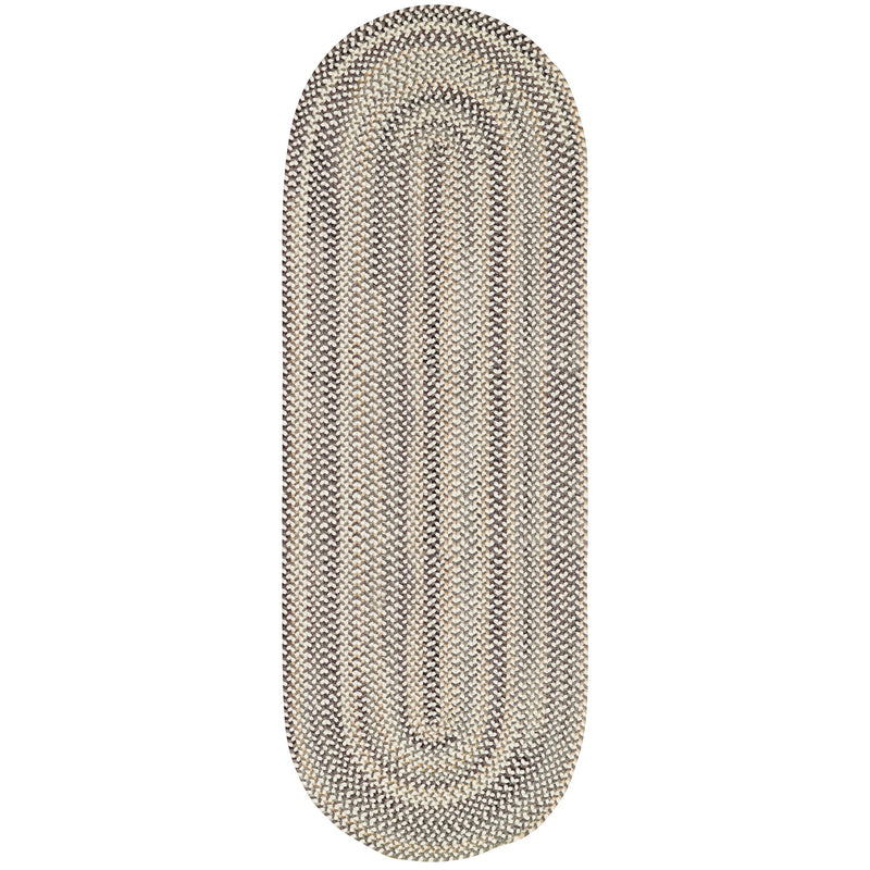 Bear Creek Grey Braided Rug Oval Runner Silo image