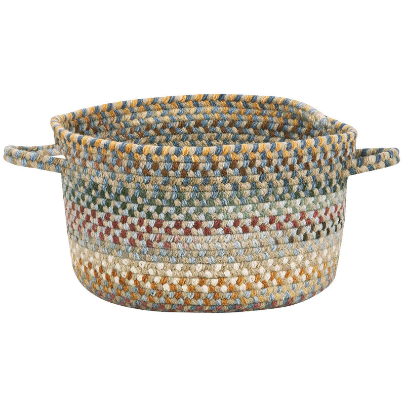 Bear Creek Misty Blue Braided Rug Basket SiloB image