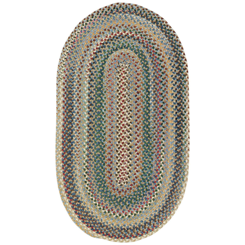 Bear Creek Misty Blue Braided Rug Oval SiloV image