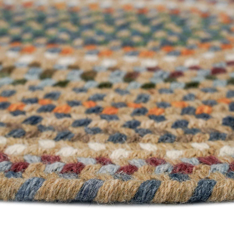 Bear Creek Misty Blue Braided Rug Oval Cross Section image