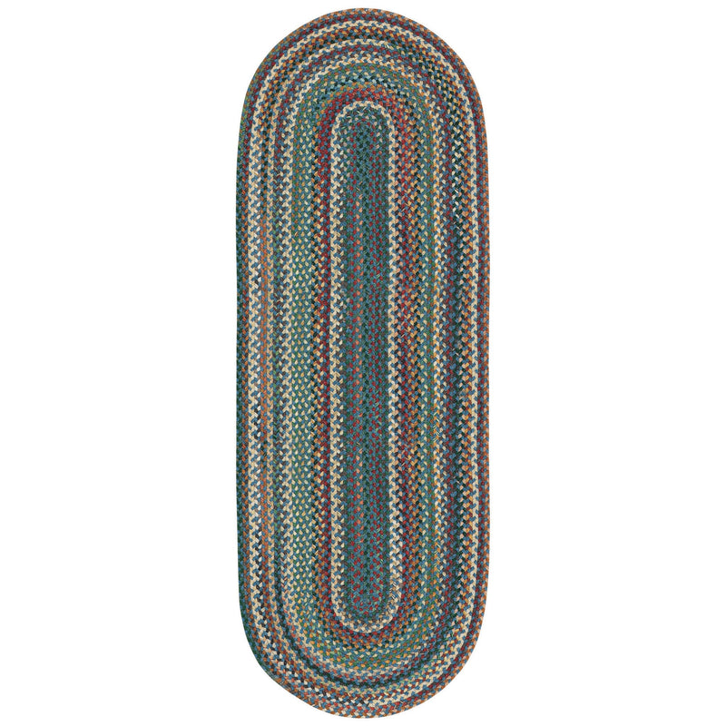 Bear Creek Deep Blue Braided Rug Oval Runner Silo image