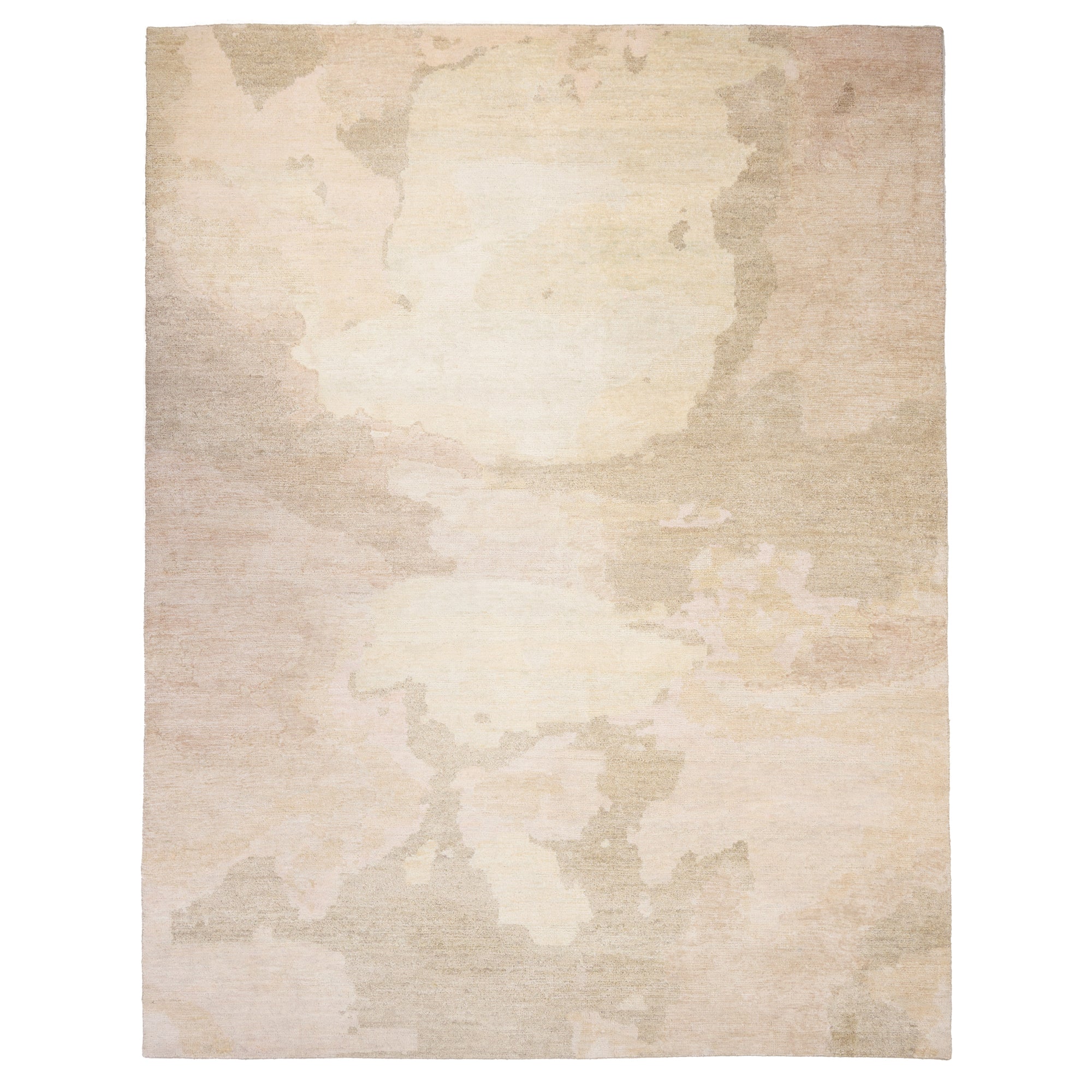 Aquarelles Blanc Hand Knotted Rug Rectangle image