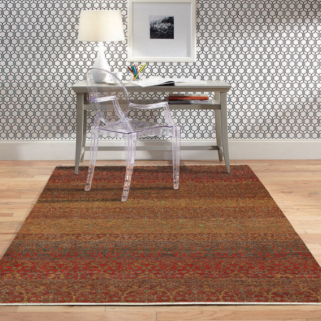 Pinnacle Coral Hand Knotted Rug Rectangle image