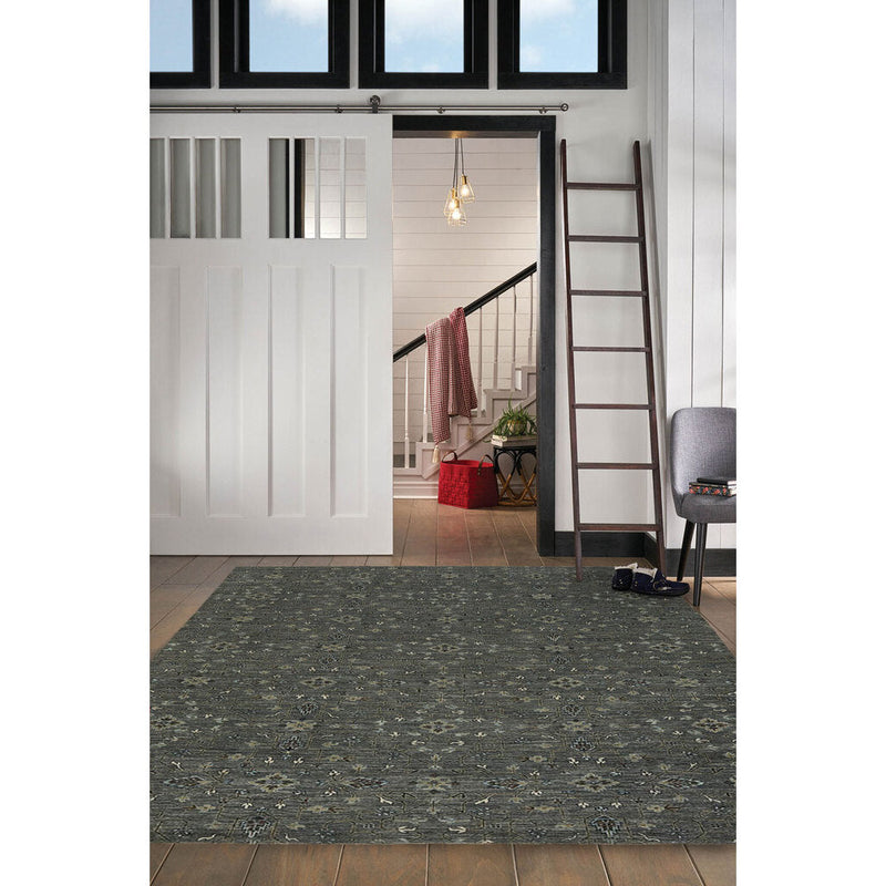 Ethereal Steel Hand Knotted Rug Rectangle Roomshot image