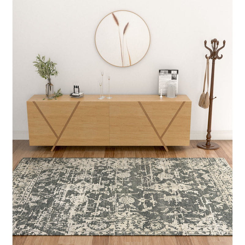 Makrana Charcoal Hand Knotted Rug Rectangle Roomshot image