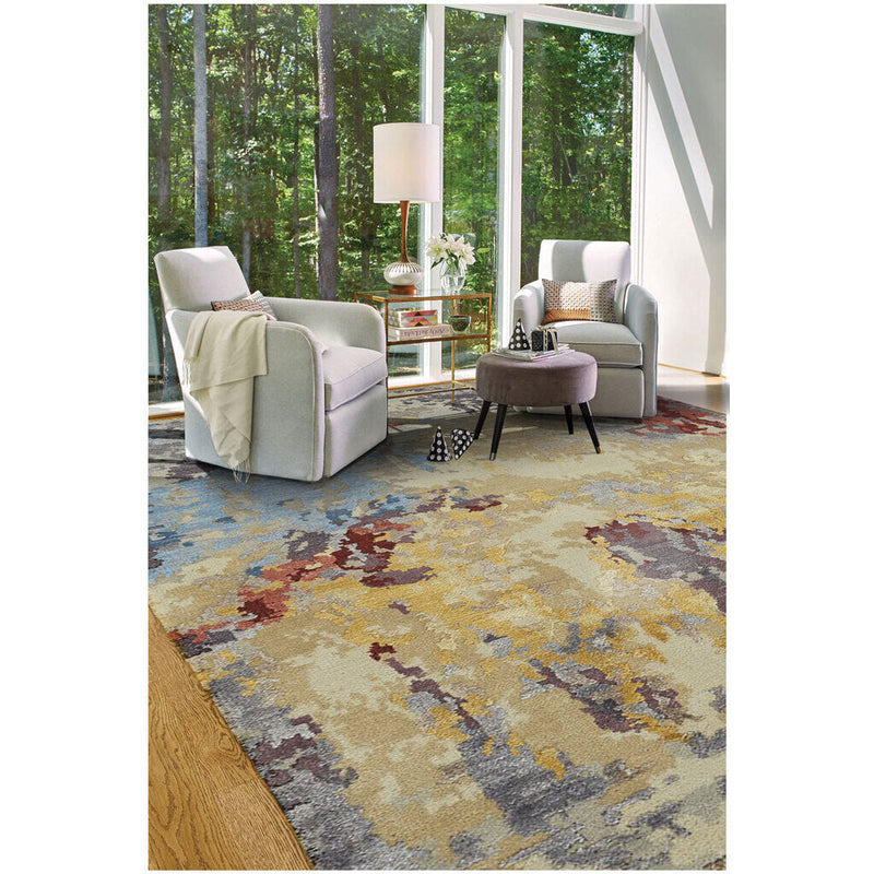 Tasanee Amber Multi Hand Knotted Rug Rectangle Roomshot image