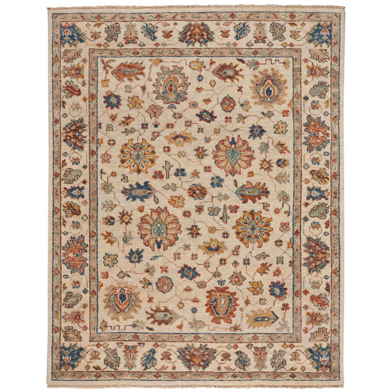 Charise-Chobi Ivory Multi Hand Knotted Rug Rectangle SiloR image