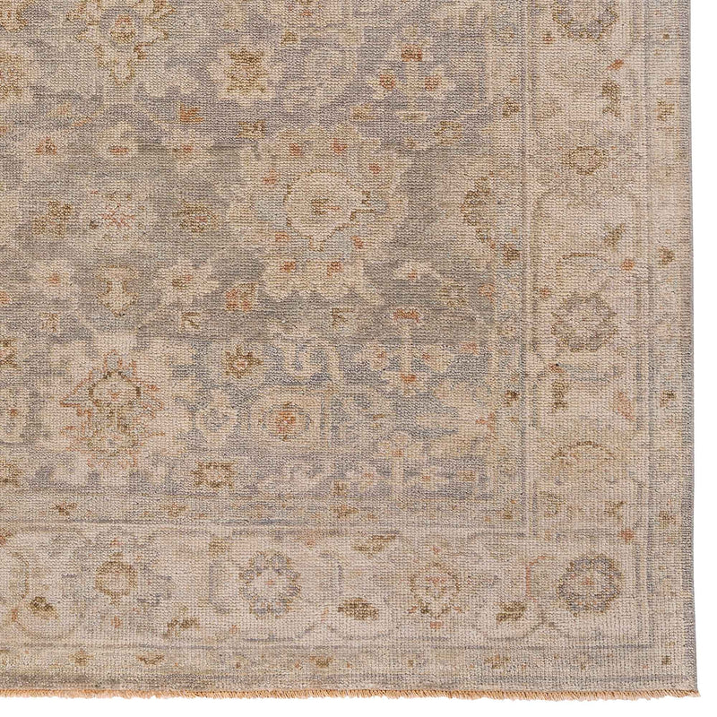 Braymore-Keller Silver Ivory Hand Knotted Rug Rectangle Corner image