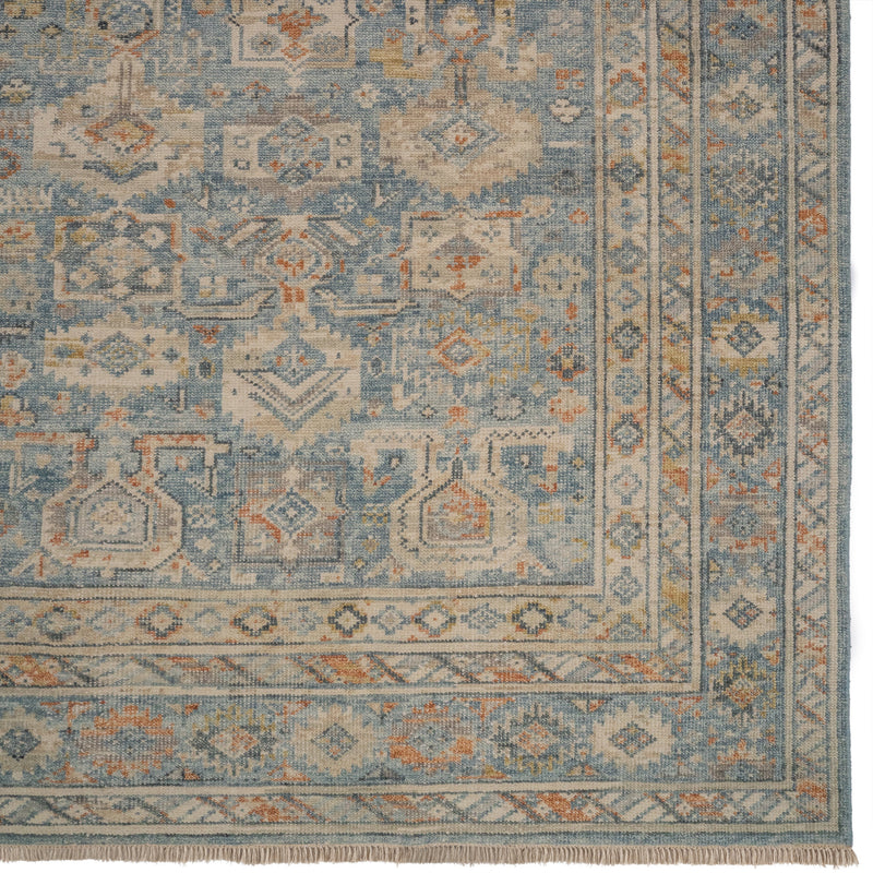 Braymore-Barrett Medium Blue Hand Knotted Rug Rectangle Corner image