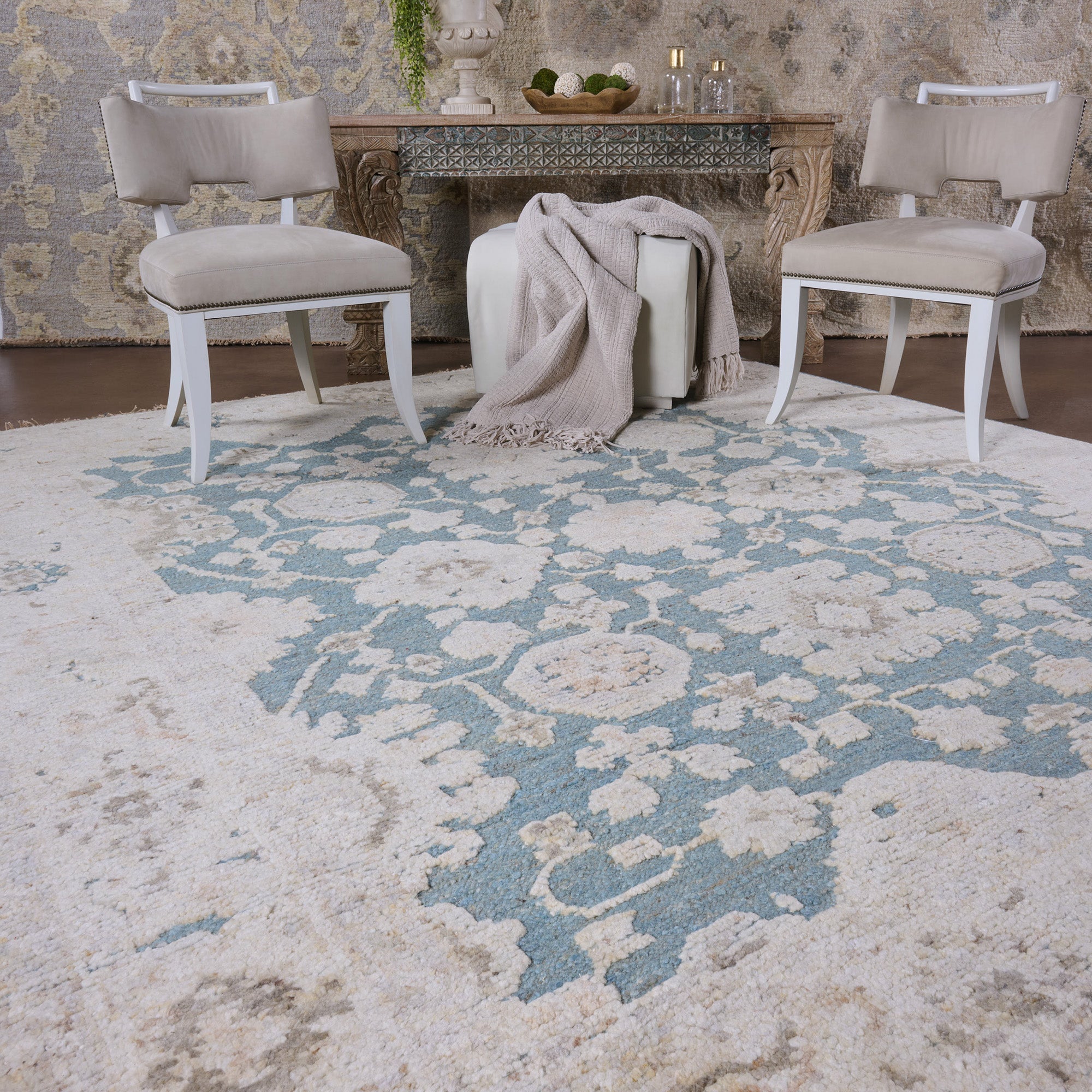 Winthrope Azure Hand Knotted Rug Rectangle image