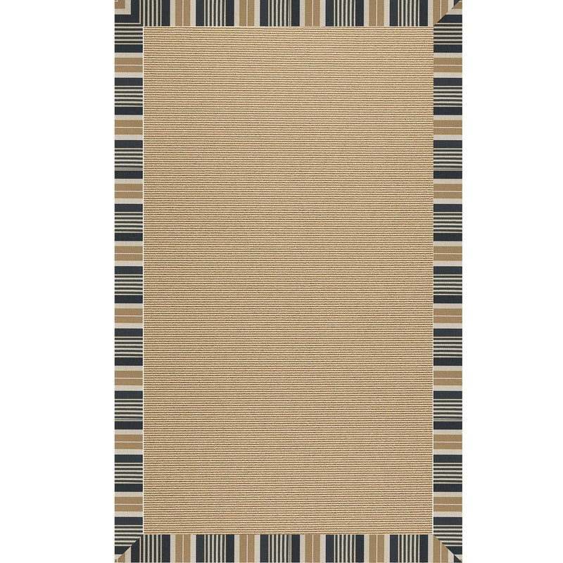 Creative Concepts-Sisal Long Hill Ebony Indoor/Outdoor Bordere Rectangle SiloR image