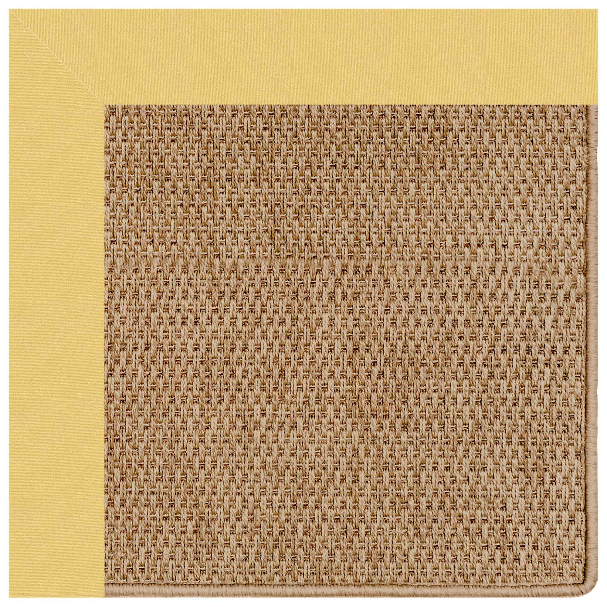 Islamorada-Basketweave Canvas Canary Indoor/Outdoor Bordere Rectangle image