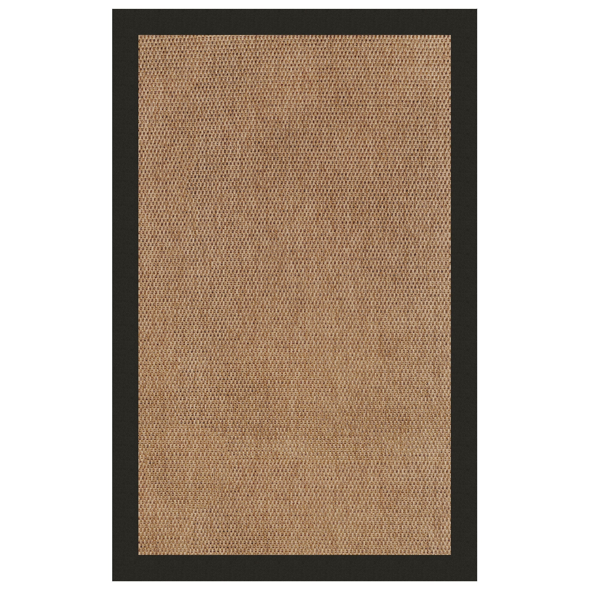 Islamorada-Basketweave Canvas Black Indoor/Outdoor Bordere Rectangle image