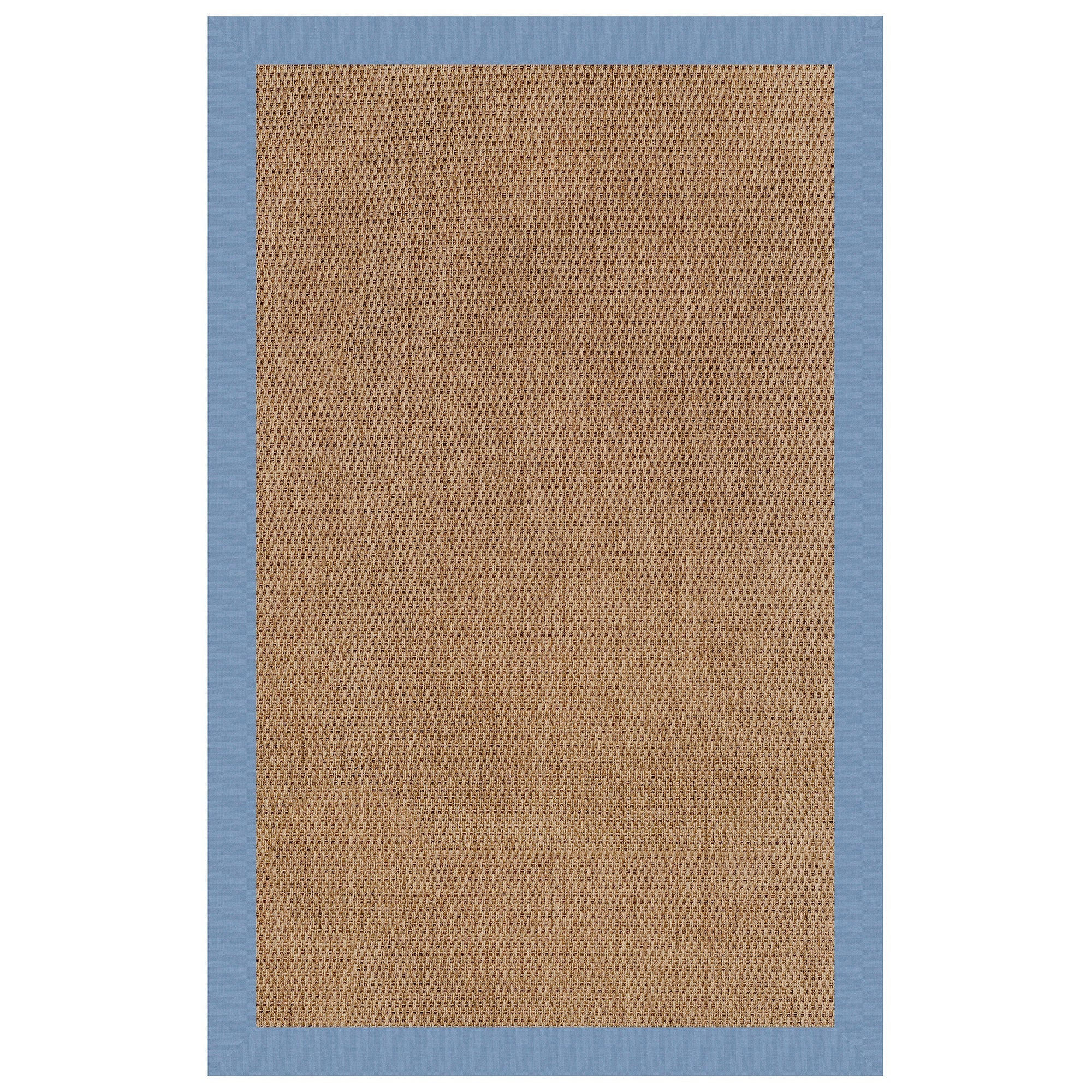 Islamorada-Basketweave Canvas Air Blue Indoor/Outdoor Bordere Rectangle image