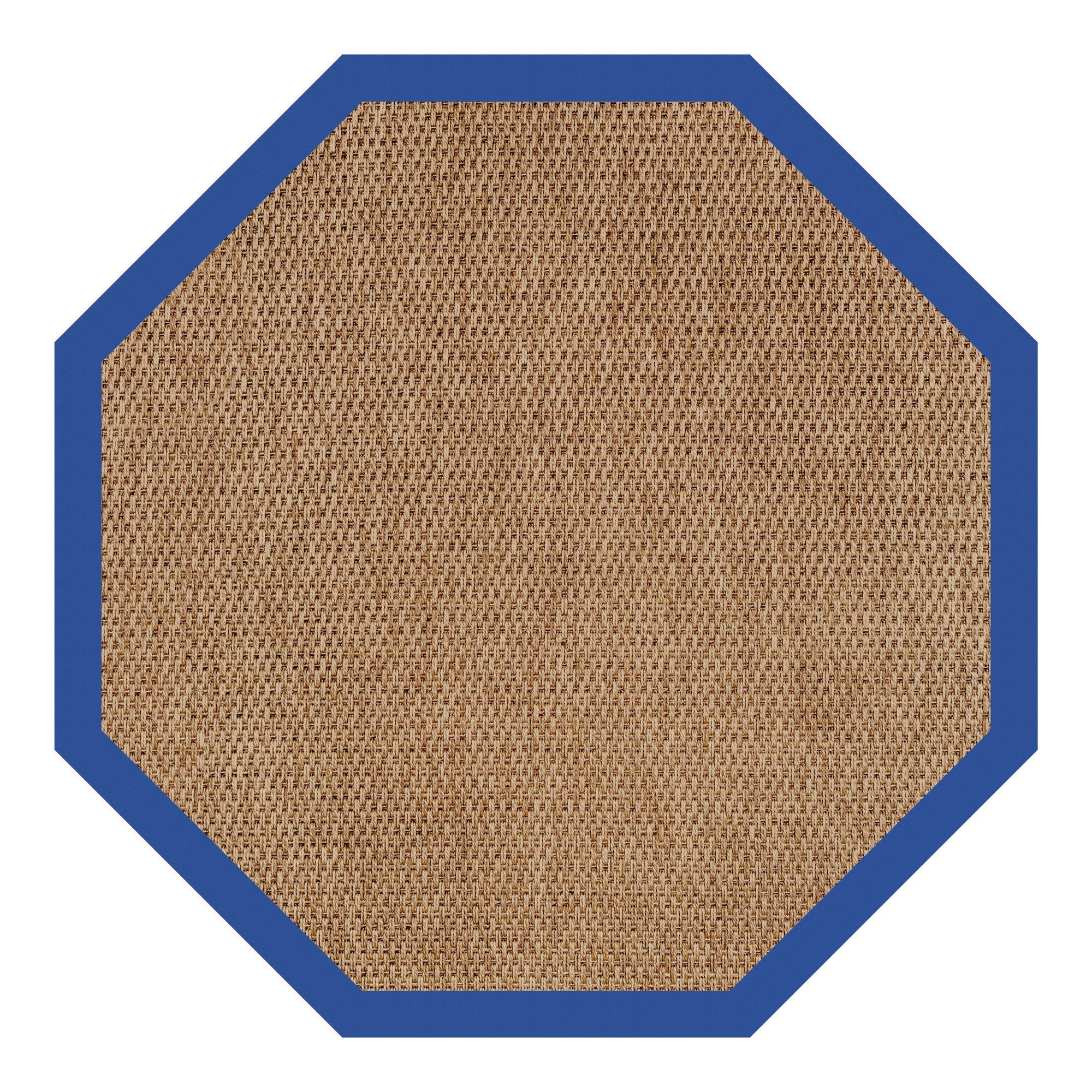 Islamorada-Basketweave Canvas Pacific Blue Indoor/Outdoor Bordere Octagon image