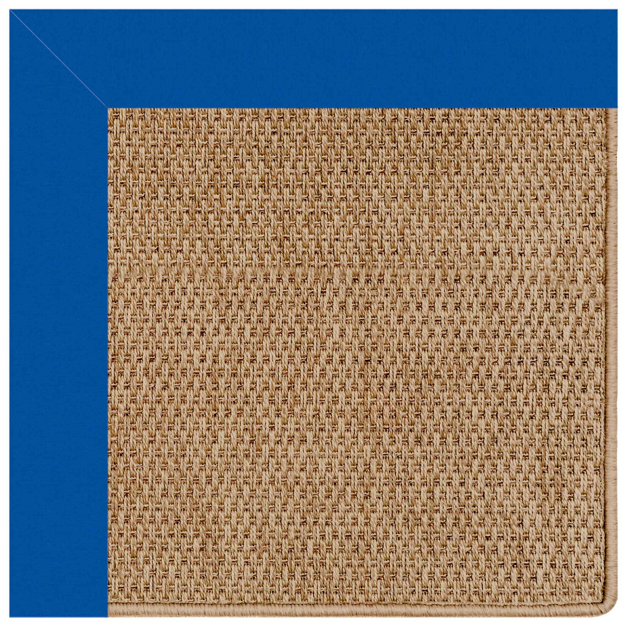 Islamorada-Basketweave Canvas Pacific Blue Indoor/Outdoor Bordere Rectangle image