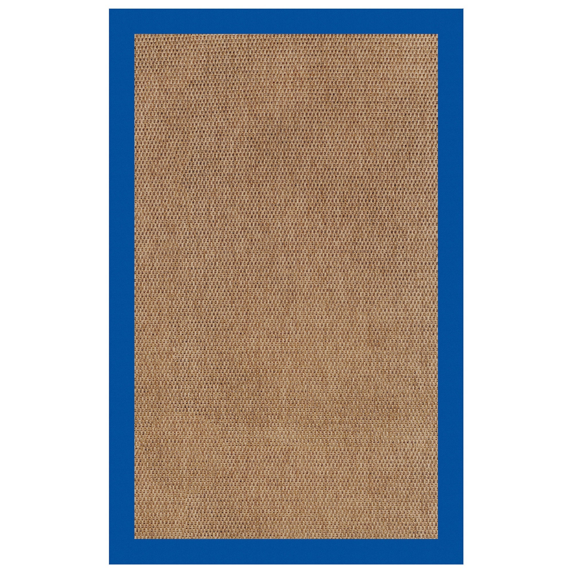 Islamorada-Basketweave Canvas Pacific Blue Indoor/Outdoor Bordere Rectangle image