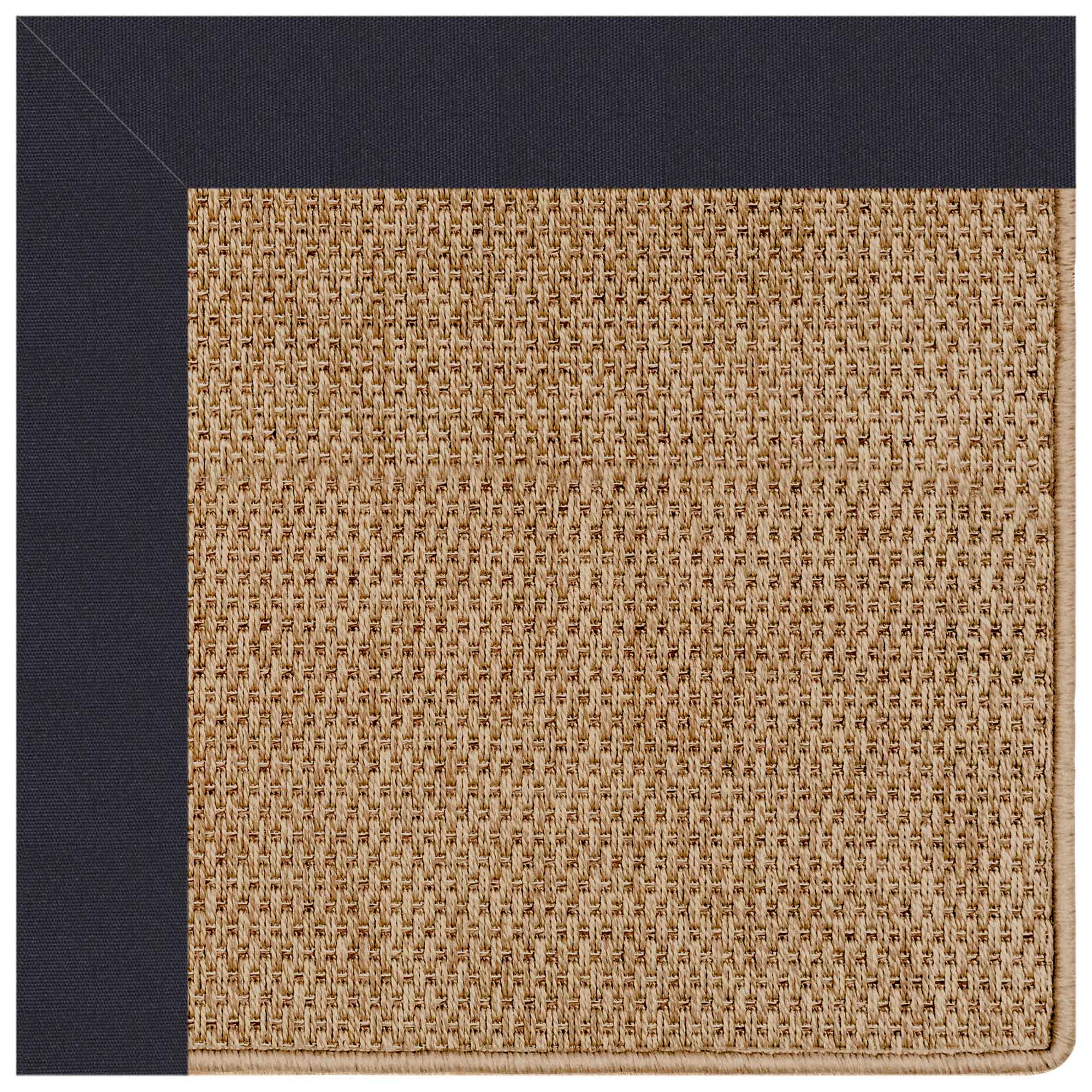 Islamorada-Basketweave Canvas Navy Indoor/Outdoor Bordere Rectangle image