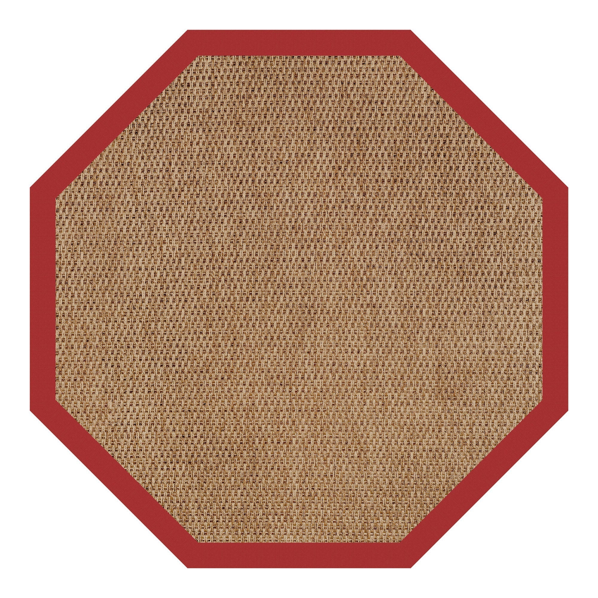 Islamorada-Basketweave Canvas Jockey Red Indoor/Outdoor Bordere Octagon image