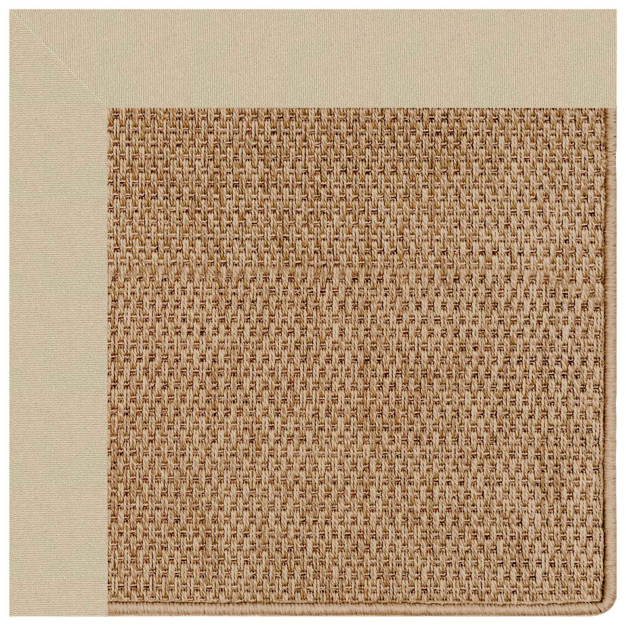 Islamorada-Basketweave Canvas Antique Beige Indoor/Outdoor Bordere Rectangle image