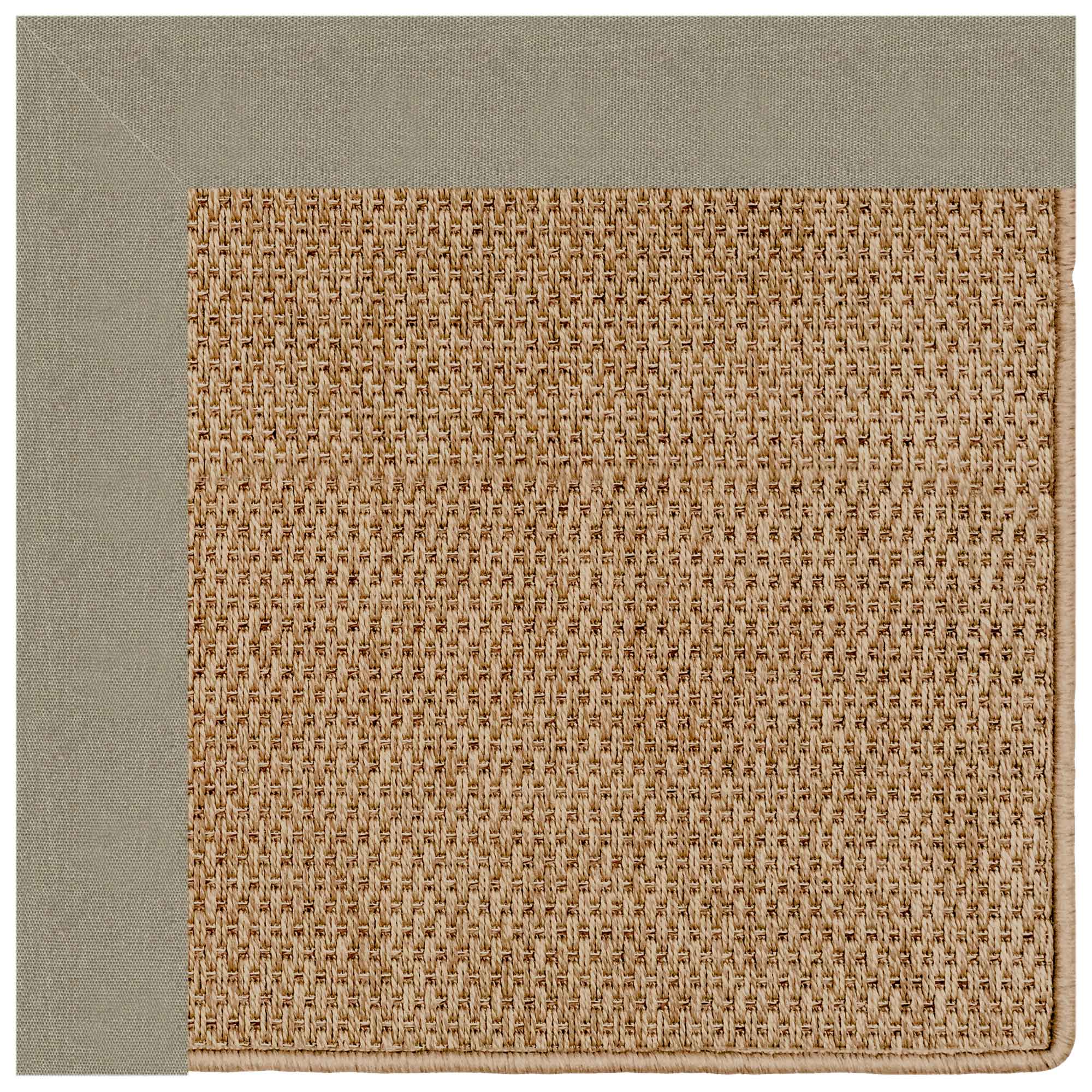 Islamorada-Basketweave Canvas Taupe Indoor/Outdoor Bordere Rectangle image