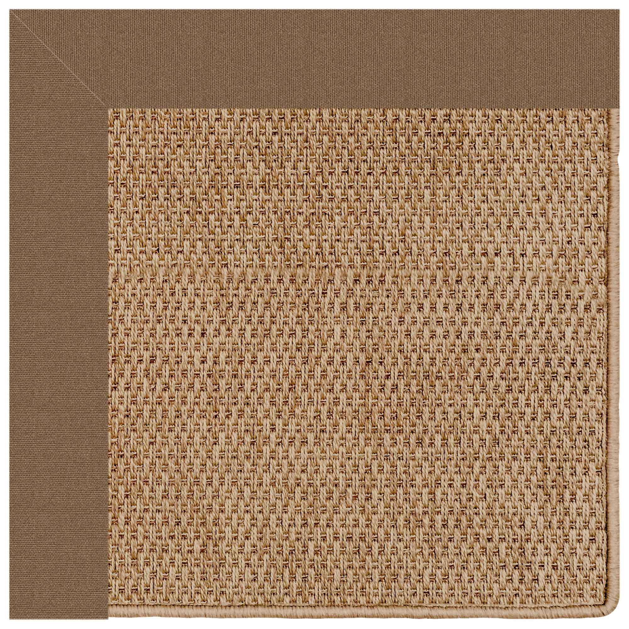 Islamorada-Basketweave Canvas Cocoa Indoor/Outdoor Bordere Rectangle image