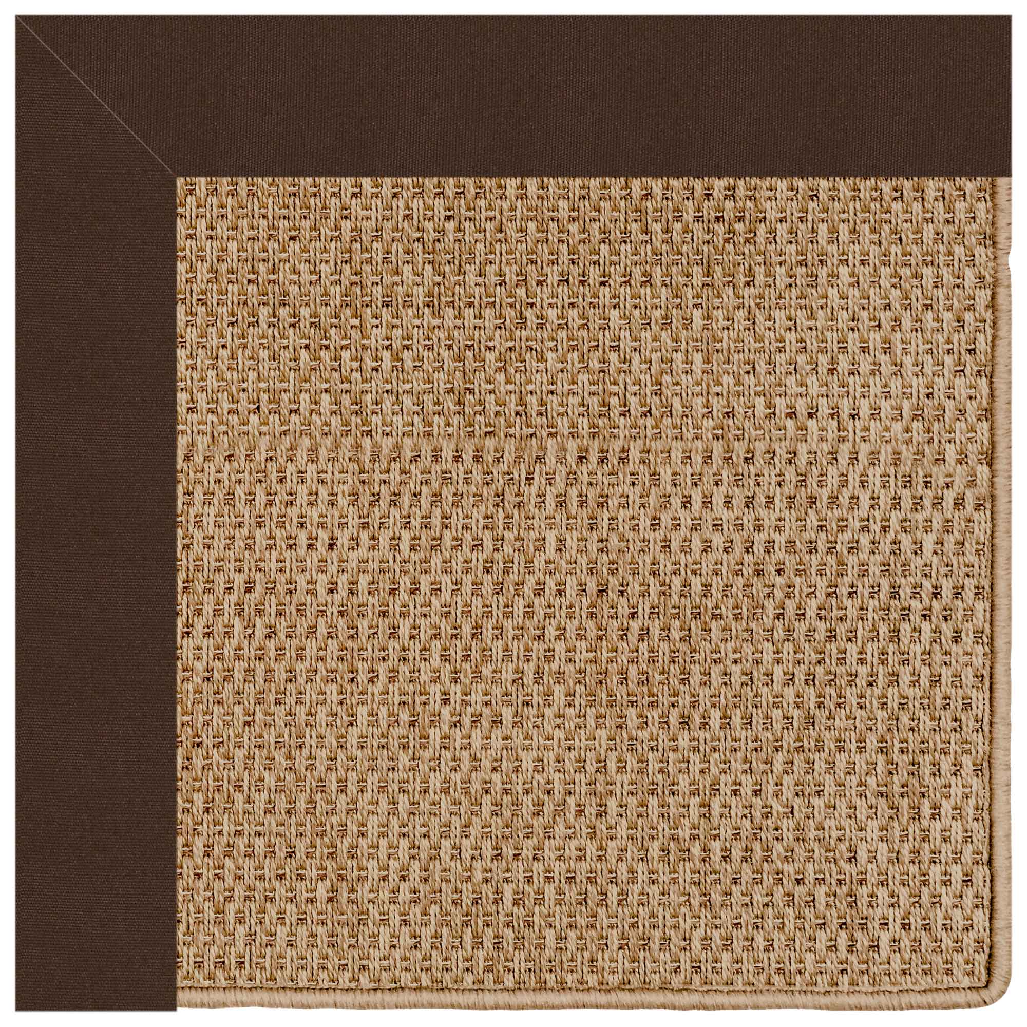 Islamorada-Basketweave Canvas Bay Brown Indoor/Outdoor Bordere Rectangle image